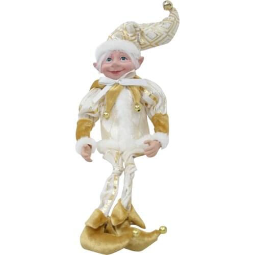 HuiTai plush toy elf doll Christmas decoration 12" standing on a shelf dolls masks family gifts for boys and girls