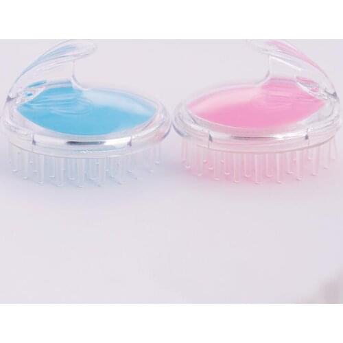 Round silicone head massager to wash brush massage scalp itching bath plastic head meridian comb LX2479