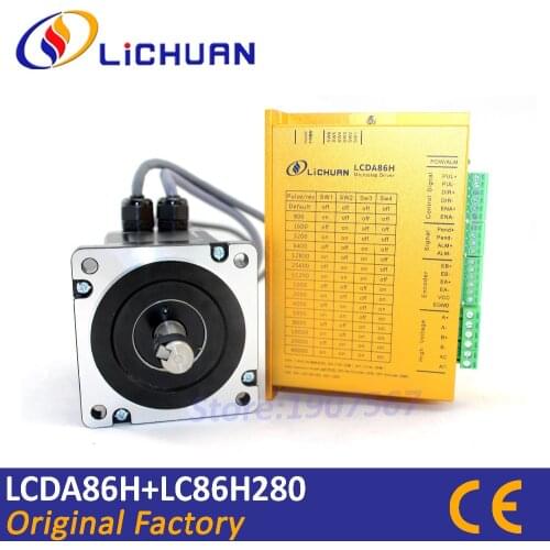 Hot Lichuan NEMA 34 closed loop stepper motor 4.5Nm hybrid servo motor Nema34 kit CNC closed loop driver LCDA86H 6A from factory