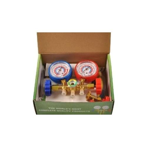 Air-conditioning Freon R134A R410A Refrigerant Pressure Gauge AC A/C Diagnostic Manifold Gauge Leakage Tester T0162