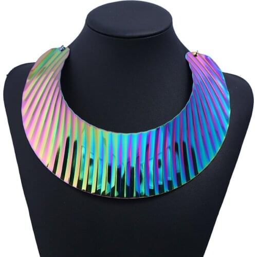 Punk Style Wrinkled Metallic Neck Collar Fashion Jewellery