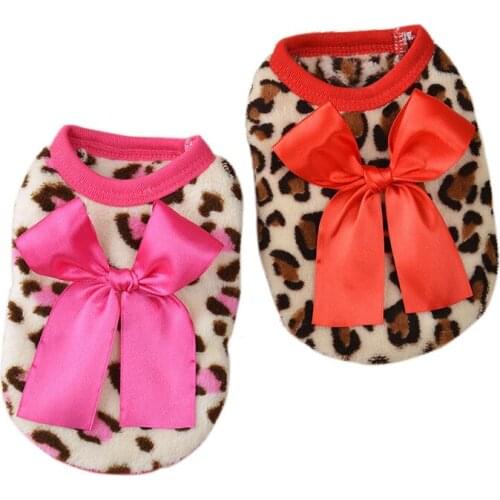Soft Fleece Dog Vest Winter Warm Clothes for Small Dogs Leopard Puppy Cat Clothing for Chihuahua Teacup Yorkshire Pet Costume