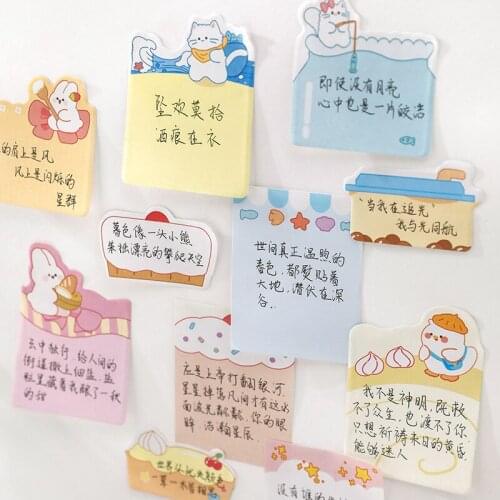 80 sheets Creative Sticky Notes Cartoon Animals Sticker Set Memo Pad Sticky Notepaper Stationery Office School Supplies