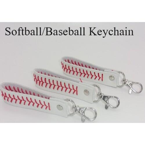 2019 New Arrival Monogrammed Leather Softball Baseball Keychain For Men Women