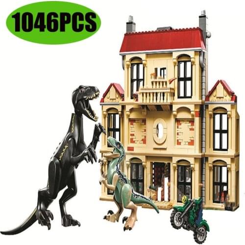 New Jurassic park World Dinosaur Set With Model Building Blocks Bricks Toy Gift For Children