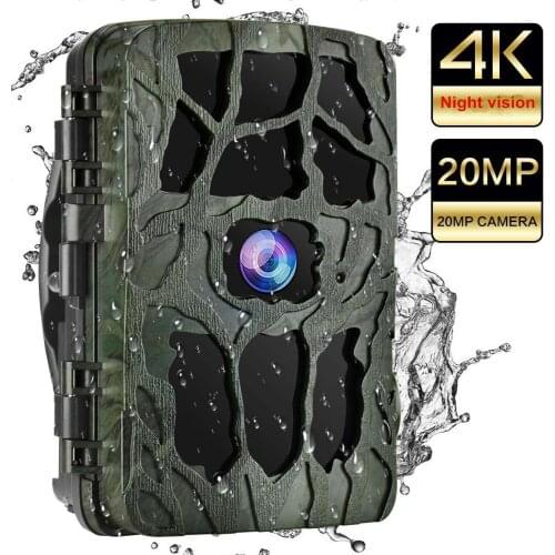 4K Hunting Camera Trap 20MP Infrared Hunt Night Vision Support 256GB Wildlife Photo-trap Hunting Trail Photo Camera Foto Chasse