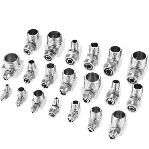 1/8" 1/4" 3/8" 1/2" Thread Pneumatic Elbow Fittings Quick Connector Coupler Hose Quick Joint Coupler Connector Adapter 4mm-12mm