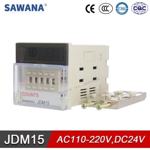 Industrial Electronic Counter 5 digit digital Counts Accumulating Counters AC220V 110V JDM15 Power Off Memory Counts Time Relay