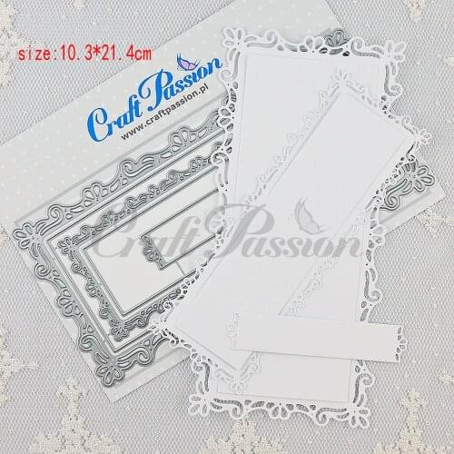Sirius Rectangular frame lace Metal Cutting Dies and Stencil Template for DIY Scrapbooking Photo Album Embossing Decorative Card