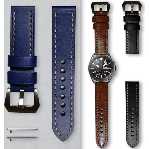 20mm 22mm Leather Loop Band for Samsung Galaxy Watch 3 41/45mm Wrist Strap Belt for Galaxy 42/46mm Watch Active 2 Gear Bands