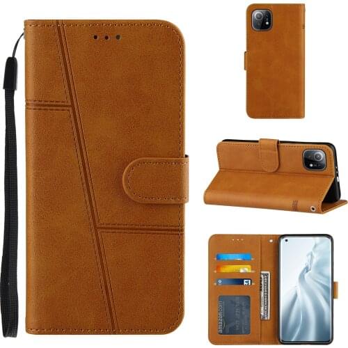 Retro Vintage PU Leather Card Slot Pocket Shockproof Phone Case for Xiaomi 11 Kickstand Cover Photo Frame