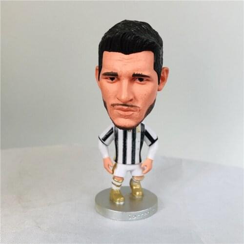 Soccerwe 2.55" Height Football Star Figures JUV9# A. Morata Dolls 2021 White Black Kit Collections Gift Toy