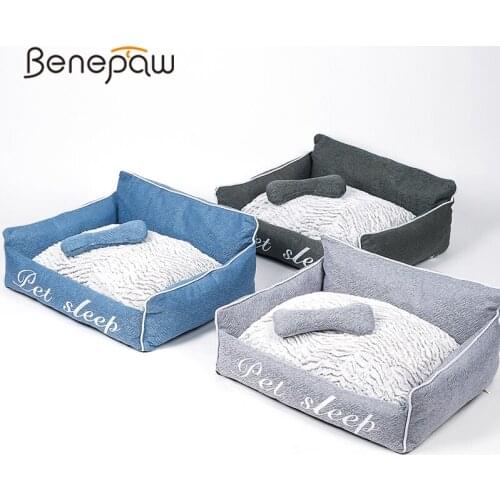 Benepaw Cosy Dog Bed For Small Medium Large Dogs Eco-friendly Breathable Anti-scratch Pet Couch Puppy Sleeping Sofa Removable