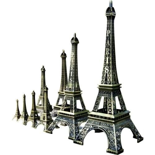 Vintage Decor Metal Craft Retro Antique Bronze Eiffel Tower Model Home Decoration 10cm/13cm/15cm/18cm/25cm/32cm/38cm/48cm