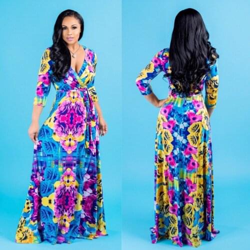 2021 Summer Ladies Print Dress Sexy Fashion Digital Print European and American Fashion Style Big Swing Skirt Sexy Dress New