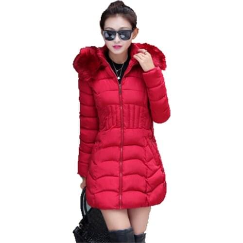 Winter Womens Cotton Coat 2021 New Korean Version Of The Plus Size Slim Hooded Gray Green Black Mid-length Cotton Clothes N971