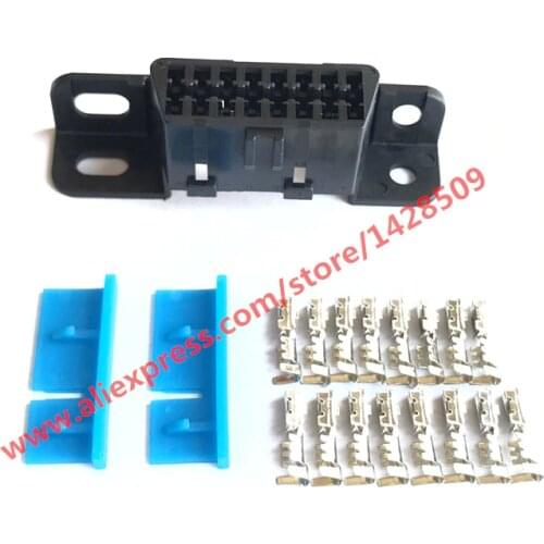 16 Pin OBD2 OBD-II Socket Automotive Diagnostic Interface OBDII OBD 2 Female Connector For VW GM Wuling