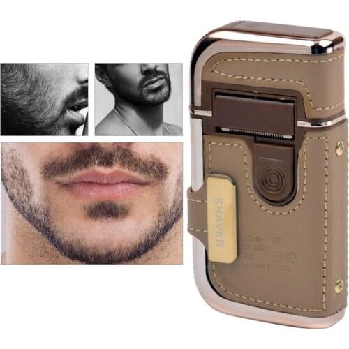2 in 1 Vintage Leather Mens Electric Shaver Razor Beard Trimmer Recharge Powerful Mustache Men Beard Hair Cut Shaving Machine
