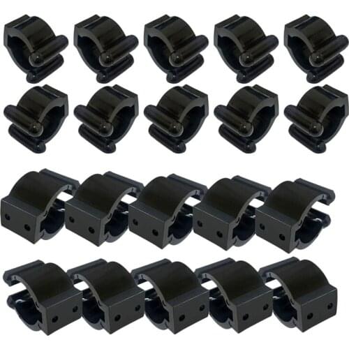 20 Pieces Regular Fishing Rod Storage Clips, Fishing Pole Holder Clip Storage Rack, 2 Style & 10Pcs Each Style - Big for Hold Ha