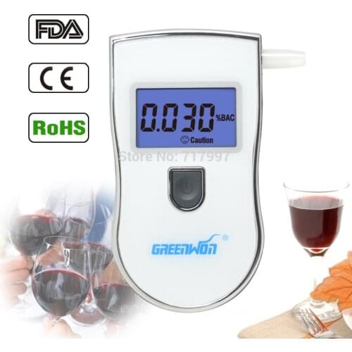 2019 Professional Police Black Digital LCD Alcohol Breath Analyzer Detector Breathalyzer Tester Test AT-818