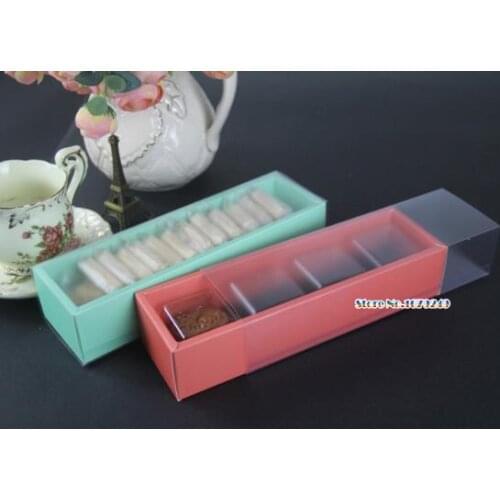 23x6x5cmClear PVC biscuit boxes. Cake Packing Gift Box Candy/Biscuit/Cookie/Cupcake Display packaging Box white500pcs/lot