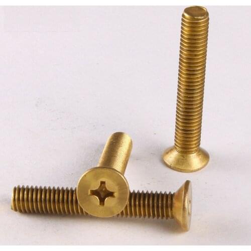 25PCS Copper Phillips Head Screws / Flat Machine Screw / Countersunk Head Machine Screws / Screw M2 * 6 GB819
