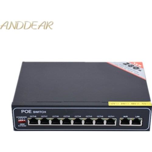 48 v 8 port gigabit unmanaged poe switch 8*100/1000 mbps POE poort; 2*100/1000 mbps UP Link poort; 1*100/1000 mbps SFP poort