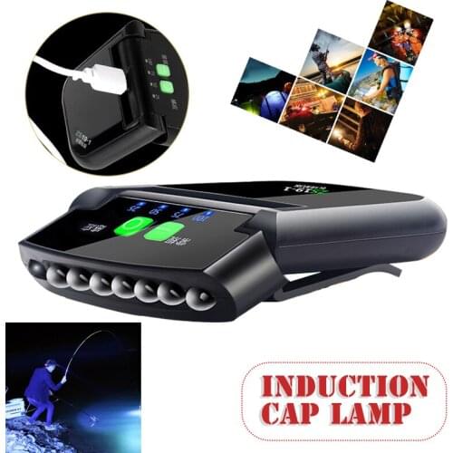 5V USB Cap Clip-on Headlight 6 LED Night Fishing Camping Lamp LED Rechargeable Waterproof Outdoor Lighting Portable Headlamp