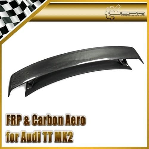 Car-styling For Audi TT MK2 (Type 8J) 2007-2012 RS Style Portion Carbon Fiber Rear Spoiler Trunk Wing With FRP Fiber Glass Base