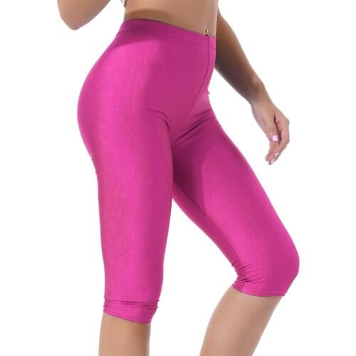 Fashion Sport Pants Women Summer Pure Color Elastic Waistband Slim Fit Stretchy Calf Length Pants Gym Sport Bottoms Trousers NEW