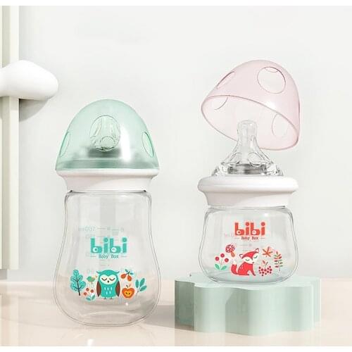 80ml/160ml Newborn Feeding Bottle Safe Glass Baby Bottles Drinking Milk Water Cup with Silicone Nipple Botellas Para Bebe