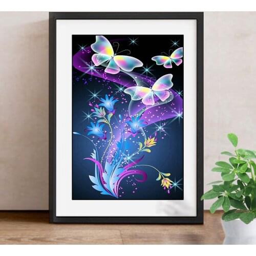 Diy Diamond Painting Flowers & Butterfly Full Square Resin Mosaic Handmade 3D Diamond Embroidery Cross Stitch Kits