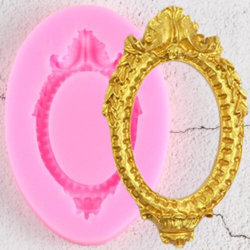 Photo Frame Silicone Resin Molds Relief Lace Border Fondant Cake Decorating Tools Cupcake Candy Clay Chocolate Gumpaste Moulds