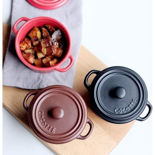 Casserole With Cover Ceramic Soup Creative Stew Baking Mold Dessert Steamed Egg Lunch Panela Cookware Bakeware Thermal Cooker