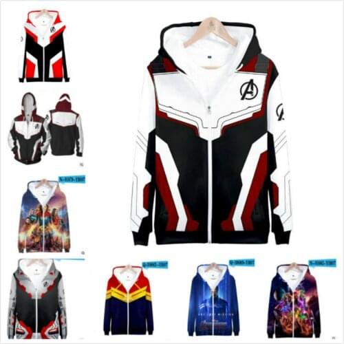Marvel The Avengers 4 Endgame Quantum Realm Baby Boys Girls Costume Hoodies Men Hooded Family Zipper End Game Sweatshirt Jackets