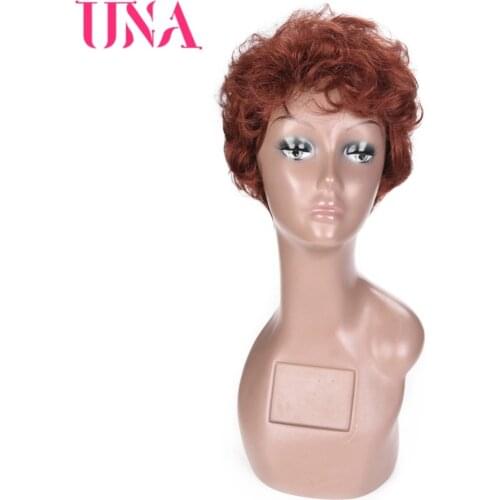 UNA Short Natural Wave Wigs Peruvian Natural Hair Wigs Non Remy Peru Hair Wigs 120% Density Short Human Hair Wigs LDH6369