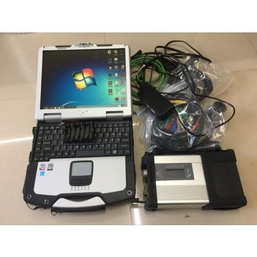 Mb star diagnosis c5 with laptop toughbook cf-30 touch screen super ssd 360gb fast speed for cars trucks ready to use