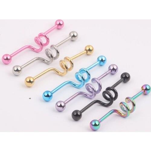 Fashion 316 Surgical Steel Screw Rod Tongue Rings Cool Body Piercing Jewelry