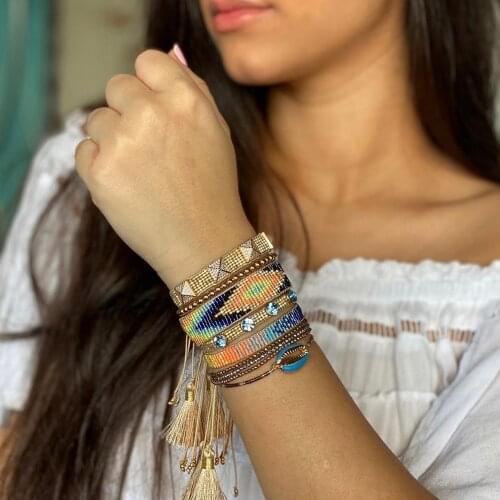 BLUESTAR Fashion Women Bracelet MIYUKI Bracelets Turkish Eye Pulseras Mujer Moda Handmade Shell jewelry