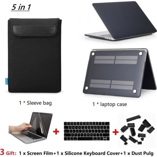 New Matte Laptop Case Cvoer With keyboard Cover only For Apple Macbook 13 Air With Retina Touch ID Model A1932-Black