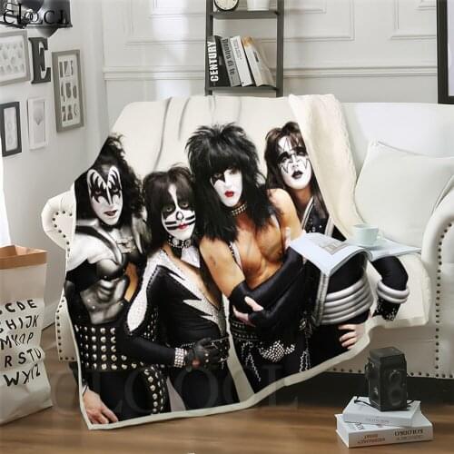 KISS Rock Band Blanket 3D Double Layer Blankets for Beds Adult Thick Quilt Bedding Cover Travel Office Fashion Throw Blanket