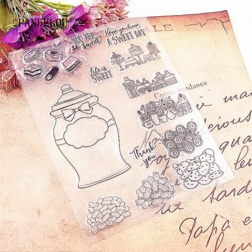PANFELOU 15.5x21cm Snack jars Transparent Silicone Rubber Clear Stamps cartoon for Scrapbooking/DIY Easter Halloween album