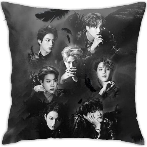 Bangtan Boys Poster Throw Pillow Cover Square Decorative Cushion Case for Home Sofa Bedroom Map of The Soul:7 Fans Pillow Cases