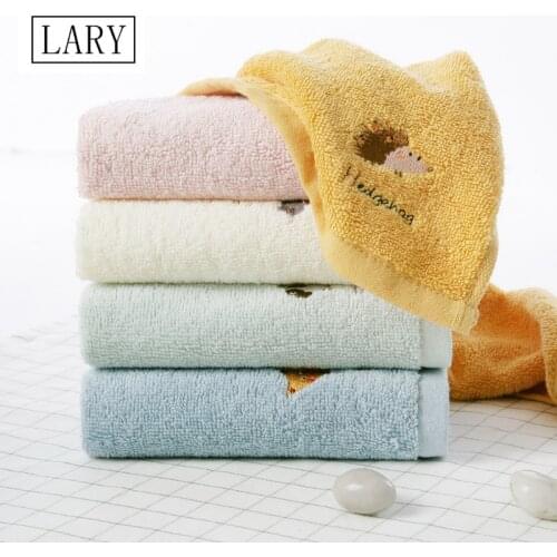 LARY 100% Pure Cotton Face Towel None Formaldehyde Small Cartoon Towels (Pack of 5) Different Color 48*26 CM