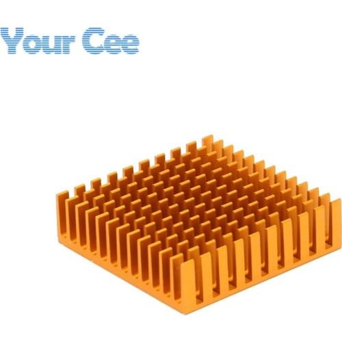 1 pc 40*40*11mm Heatsink Cooling Fin Aluminum Heat Sink Radiator Cooler Golden 40X40X11mm