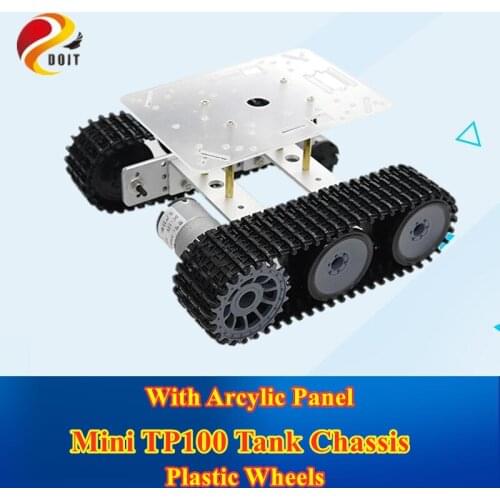 RC Metal Robot Tank Chassis mini TP100 Crawler Caterpillar Tracked Vehicle with Plastic Track for Arduino diy educational kit