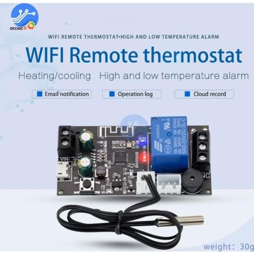 DC6-30V Remote WIFI Thermostat High Precision Temperature Controller Module Cooling and Heating APP Temperature Collection