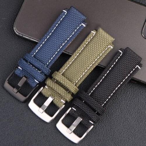 24*16mm Watch Strap For Timex T2N720 T2N721 TW2T76500 6300 6400 Series Nylon+ Leather Replacement Watch Bracelet for Men Women