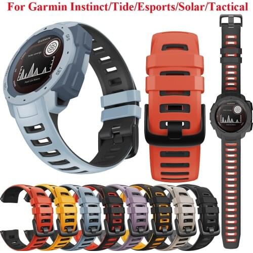 Silicone Watch Band Strap for Garmin Instinct/Esports/Tide/Solar Smart Watch Replacement Band Wristband Wrist Smart watch Strap