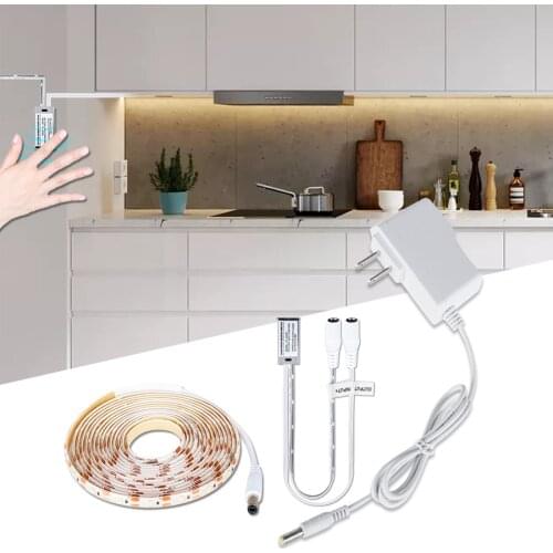Hand Sweep Wave Sensor LED Strip Light 12V Ribbon Diode Tape Waterproof Motion Sensor Night Lights Cabinet Closet Kitchen Light